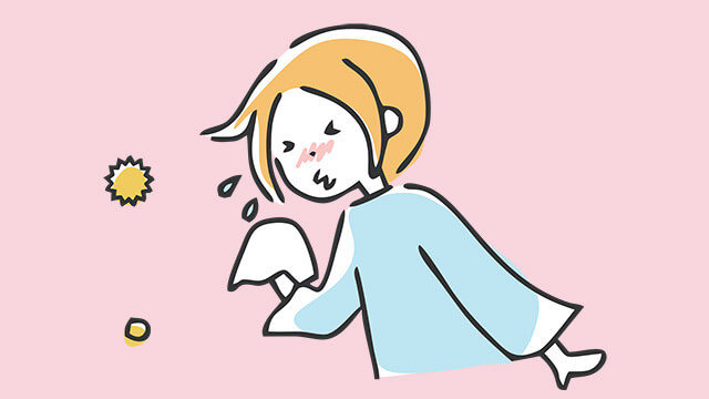 くしゃみをする女の子のイラスト